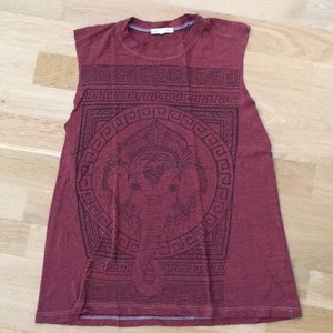 UO Title Unknown red elephant muscle tee, S